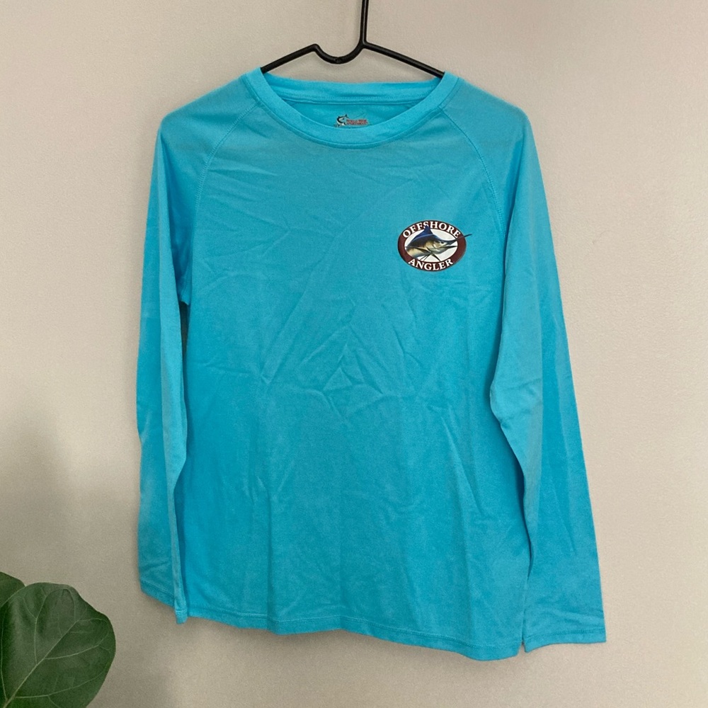 Offshore Angler blue Long Sleeved Shirt Size Small